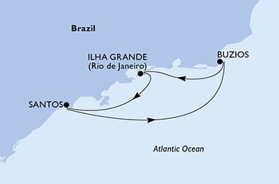 4 nights South American cruise on MSC Musica 
from 🇧🇷 Santos (Sao Paulo) 