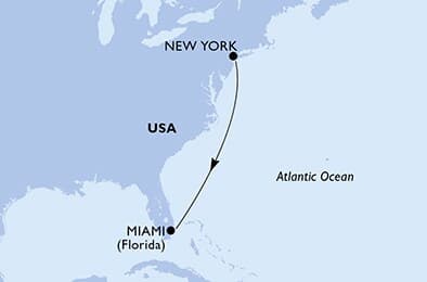 3 nights cruise on MSC Meraviglia 
from 🇺🇸 New York to 🇺🇸 Miami 