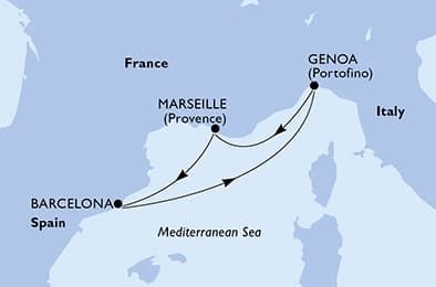 4 nights Mediterranean cruise on MSC Magnifica 
from 🇮🇹 Genova 