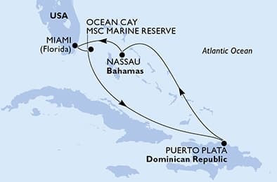 6 nights Caribbean cruise on MSC Seashore 
from 🇺🇸 Miami 