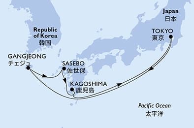 6 nights Asian cruise on MSC Bellissima 
from 🇯🇵 Tokyo 