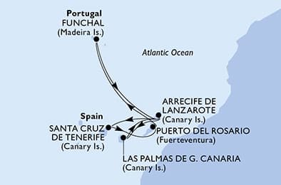 7 nights Mediterranean cruise on MSC Fantasia
from 🇪🇸 Las Palmas
