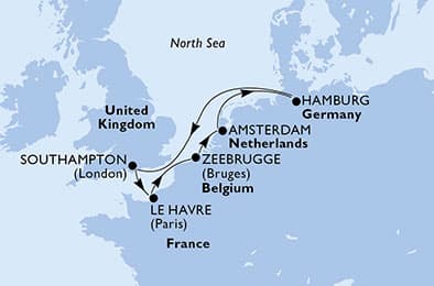 7 nights North European cruise on MSC Preziosa 
from 🇬🇧 Southampton 