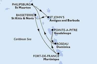 7 nights Caribbean cruise on MSC Meraviglia 
from 🇬🇵 Pointe a Pitre 