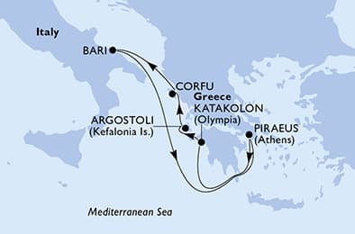 6 nights Mediterranean cruise on MSC Orchestra 
from 🇬🇷 Piraeus 