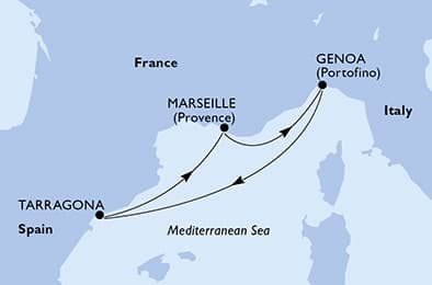 4 nights Mediterranean cruise on MSC Euribia 
from 🇪🇸 Tarragona 