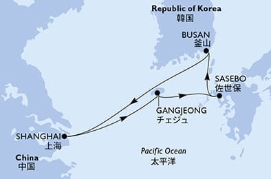 5 nights cruise on MSC Bellissima 
from 🇰🇷 Busan 