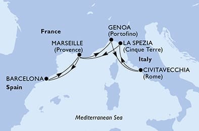 6 nights Mediterranean cruise on MSC World Europa 
from 🇪🇸 Barcelona 