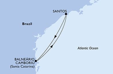 3 nights South American cruise on MSC Seaview 
from 🇧🇷 Santos (Sao Paulo) 