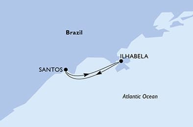 3 nights South American cruise on MSC Divina 
from 🇧🇷 Santos (Sao Paulo) 