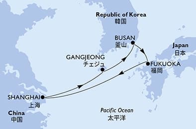 5 nights Asian cruise on MSC Bellissima 
from 🇨🇳 Shanghai 