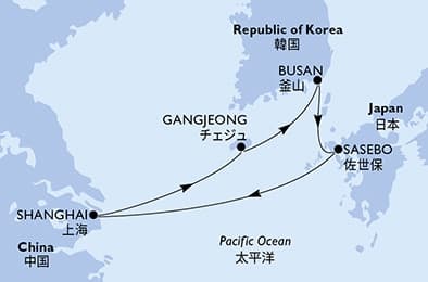 5 nights Asian cruise on MSC Bellissima 
from 🇨🇳 Shanghai 