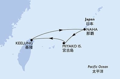 4 nights cruise on MSC Bellissima 
from 🇹🇼 Keelung (Chilung) 