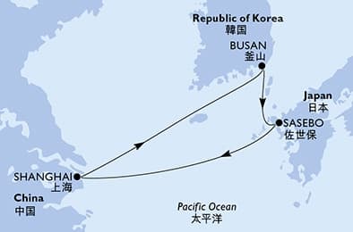 5 nights Asian cruise on MSC Bellissima 
from 🇨🇳 Shanghai 