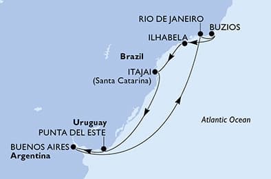 9 nights South American cruise on MSC Splendida 
from 🇧🇷 Rio de Janeiro 