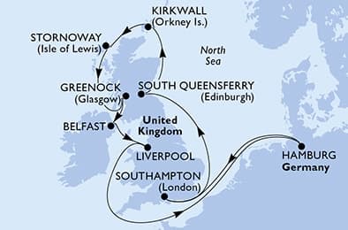 12 nights North European cruise on MSC Preziosa 
from 🇩🇪 Hamburg 