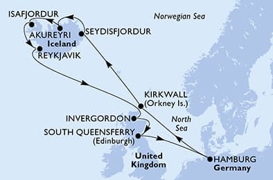 12 nights North European cruise on MSC Preziosa 
from 🇩🇪 Hamburg 