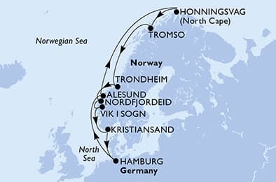 12 nights North European cruise on MSC Preziosa 
from 🇩🇪 Hamburg 