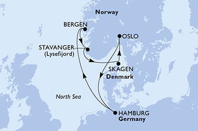 7 nights North European cruise on MSC Preziosa 
from 🇩🇪 Hamburg 