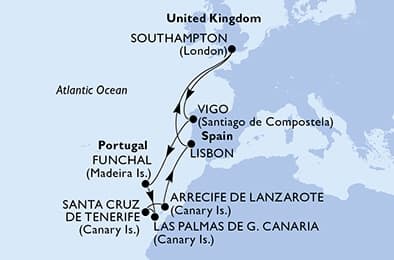 12 nights North European cruise on MSC Meraviglia 
from 🇬🇧 Southampton 