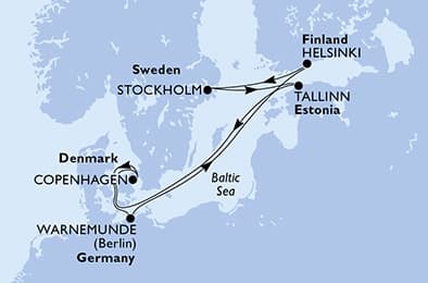 7 nights North European cruise on MSC Splendida 
from 🇩🇪 Rostock (Berlin) 