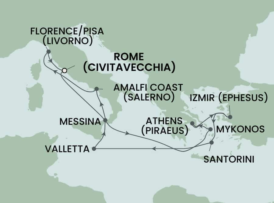 11 nights Mediterranean cruise on Norwegian Epic
from ๐ฎ๐น Civitavecchia