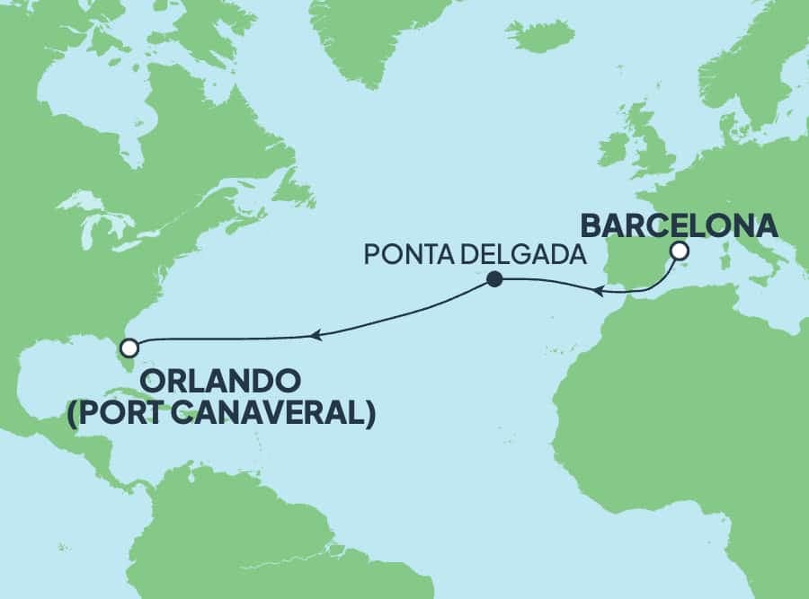 12 nights Transatlantic cruise on Norwegian Epic 
from 🇪🇸 Barcelona to 🇺🇸 Cape Canaveral 