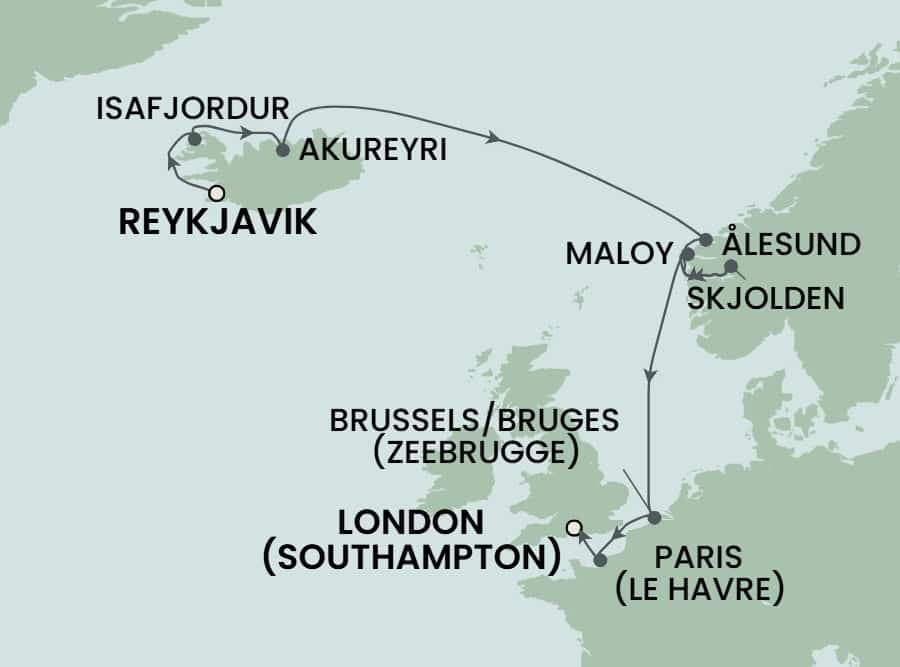10 nights North European cruise on Norwegian Getaway 
from 🇮🇸 Reykjavik to 🇬🇧 Southampton 