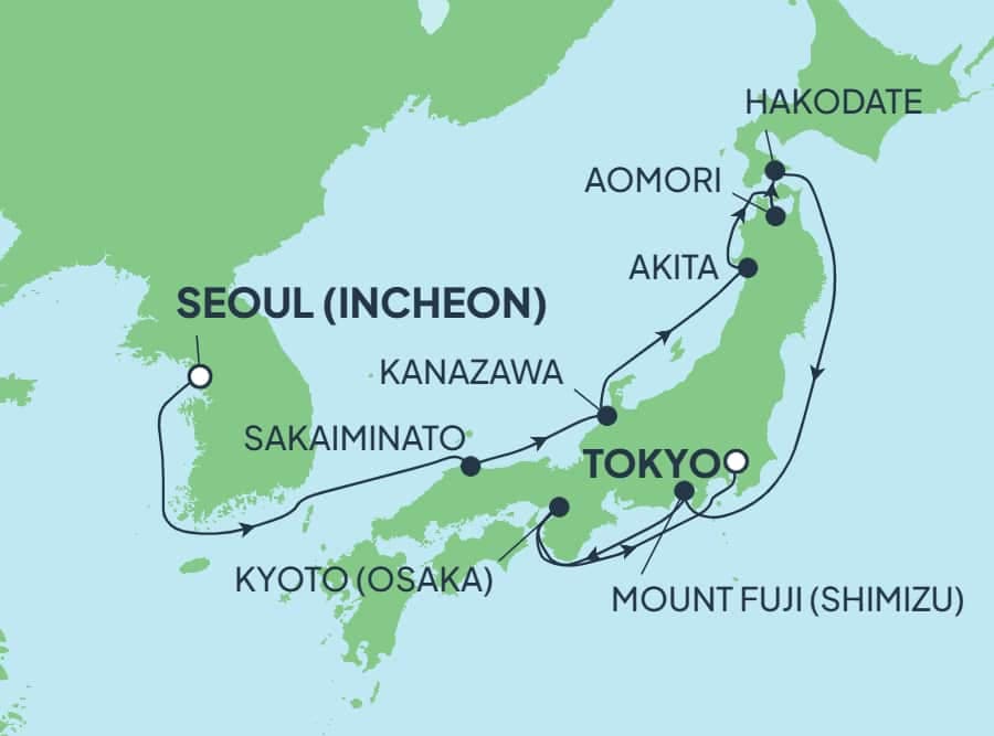 11 nights Asian cruise on Norwegian Jade 
from 🇰🇷 Incheon to 🇯🇵 Tokushima 