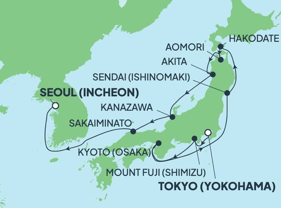 11 nights Asian cruise on Norwegian Jade 
from 🇯🇵 Yokohama to 🇰🇷 Incheon 