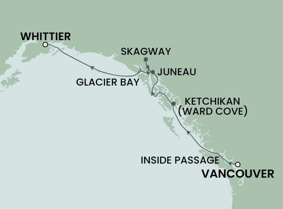 7 nights Alaskan cruise on Norwegian Jade 
from 🇨🇦 Vancouver to 🇺🇸 Whittier 