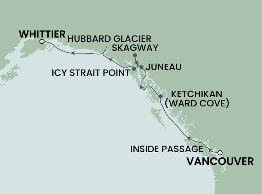 7 nights Alaskan cruise on Norwegian Jade 
from 🇨🇦 Vancouver to 🇺🇸 Whittier 