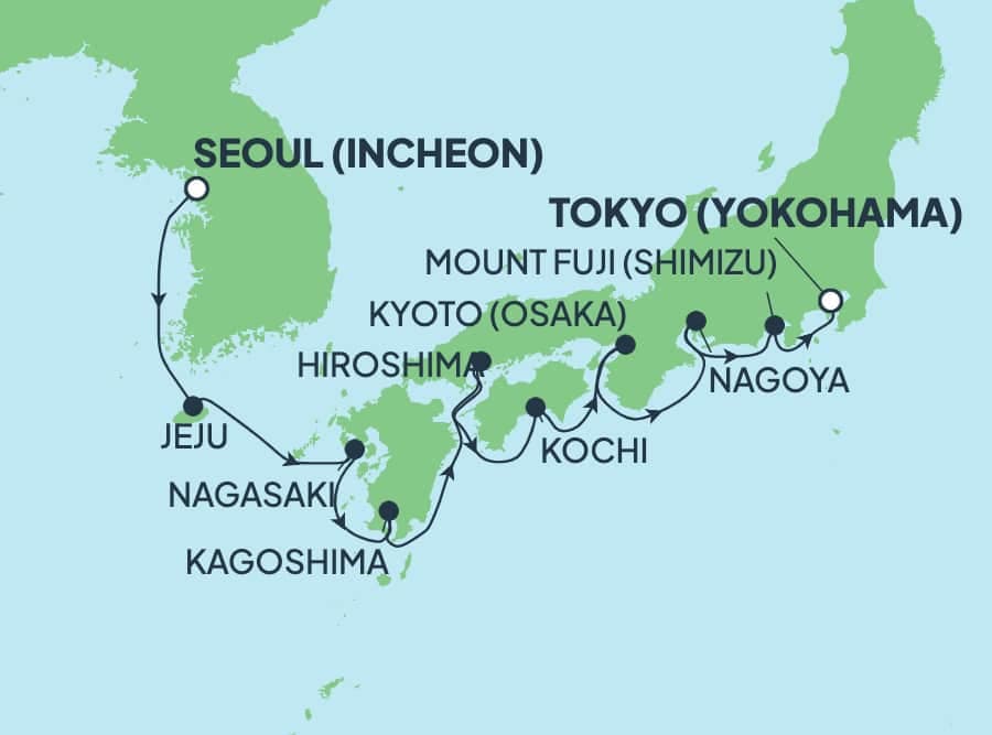 9 nights Asian cruise on Norwegian Jade 
from 🇰🇷 Incheon to 🇯🇵 Yokohama 