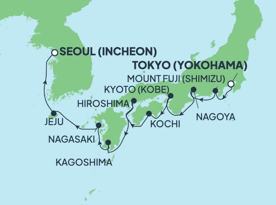 9 nights Asian cruise on Norwegian Jade 
from 🇯🇵 Yokohama to 🇰🇷 Incheon 