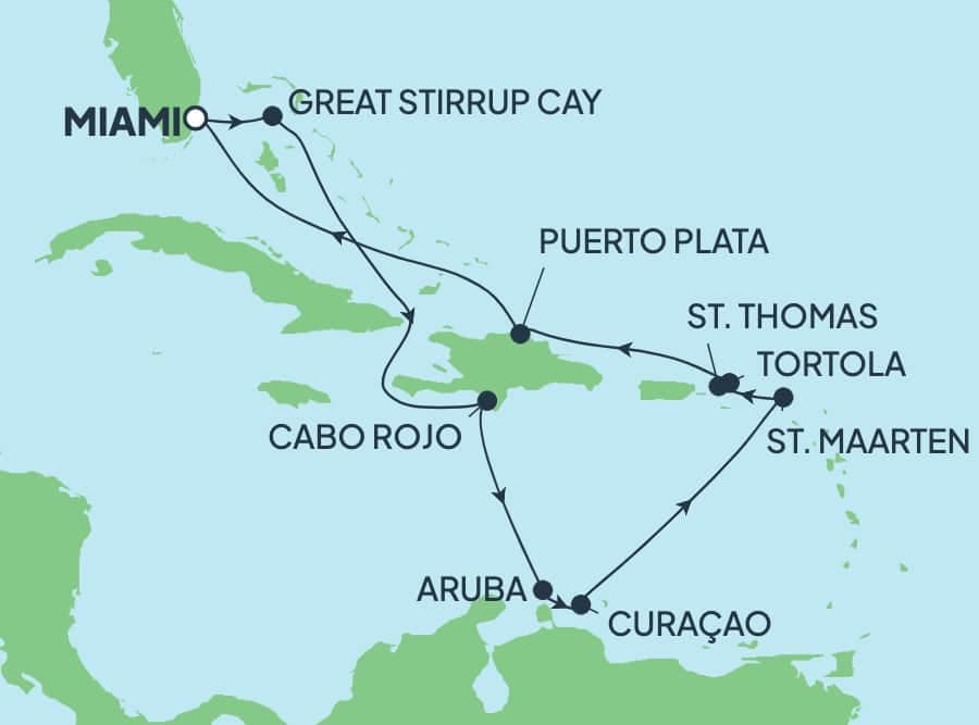 12 nights Caribbean cruise on Norwegian Jewel 
from 🇺🇸 Miami 