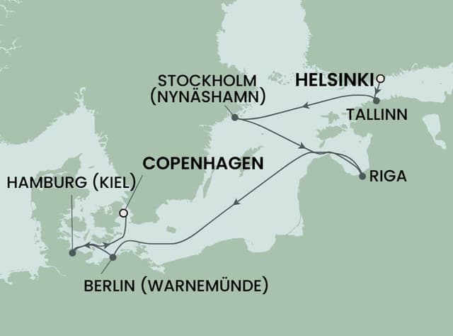 7 nights North European cruise on Norwegian Jewel 
from 🇫🇮 Helsinki to 🇩🇰 Copenhagen 