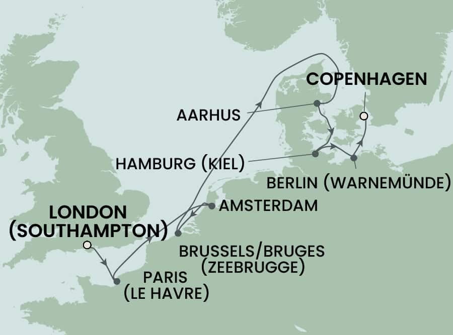 9 nights North European cruise on Norwegian Jewel 
from 🇬🇧 Southampton to 🇩🇰 Copenhagen 