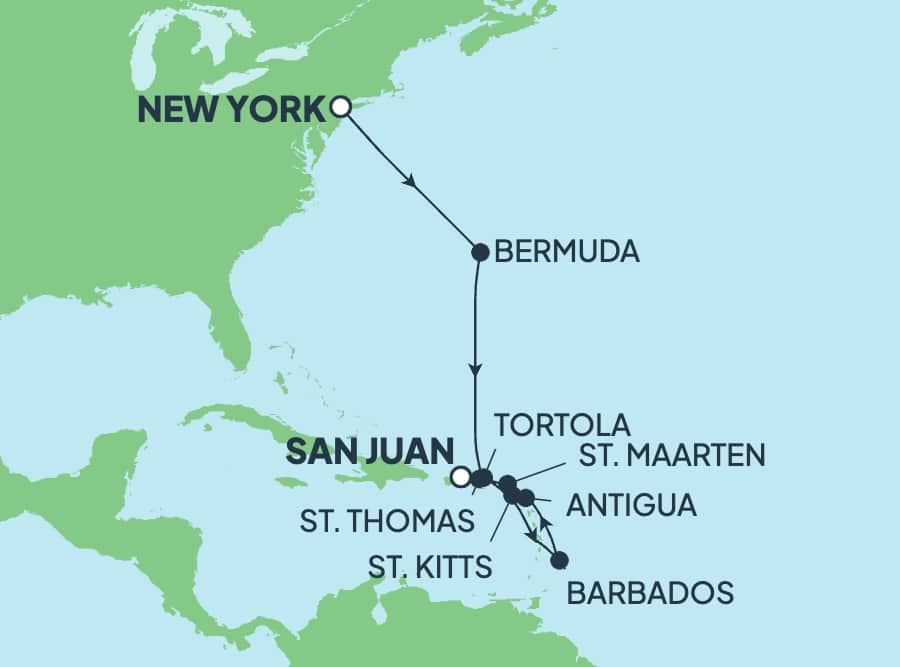 10 nights Caribbean cruise on Norwegian Prima 
from 🇺🇸 New York to 🇵🇷 San Juan 
