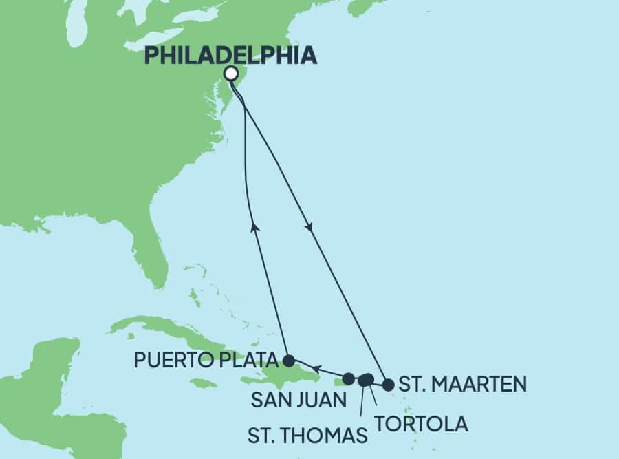 11 nights Caribbean cruise on Norwegian Pearl 
from 🇺🇸 Philadelphia 