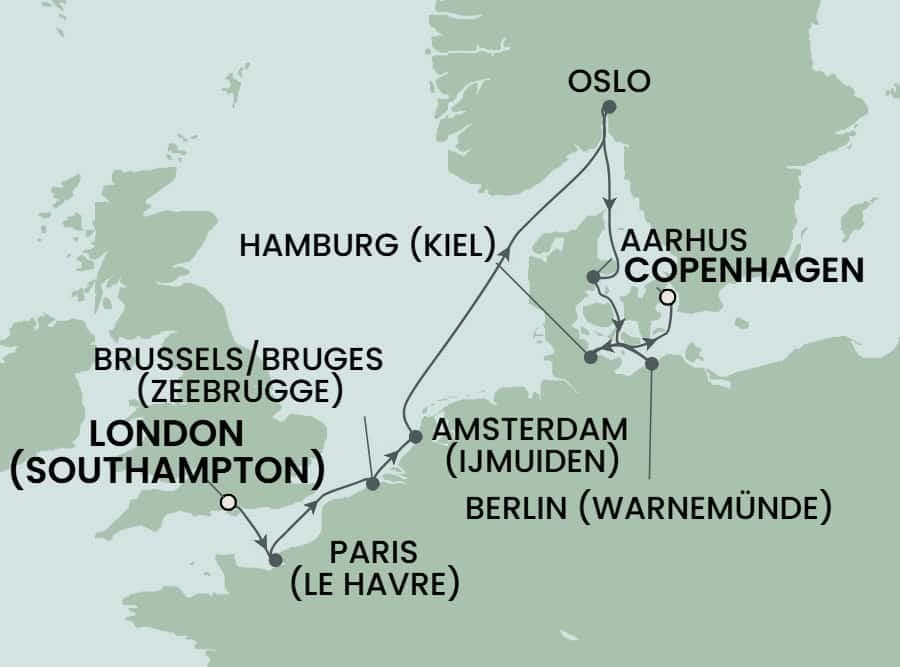 10 nights North European cruise on Norwegian Star 
from 🇬🇧 Southampton to 🇩🇰 Copenhagen 