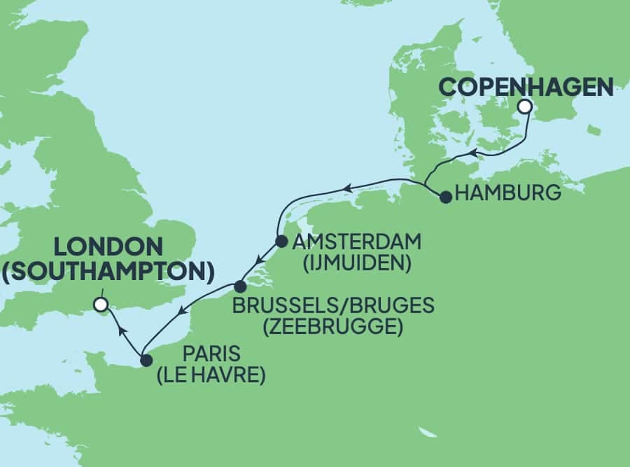 7 nights North European cruise on Norwegian Star 
from 🇩🇰 Copenhagen to 🇬🇧 Southampton 