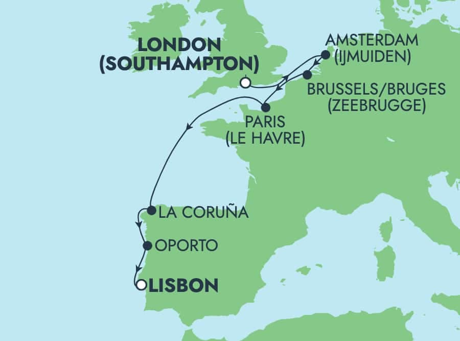 7 nights North European cruise on Norwegian Star 
from 🇬🇧 Southampton to 🇵🇹 Lisbon 