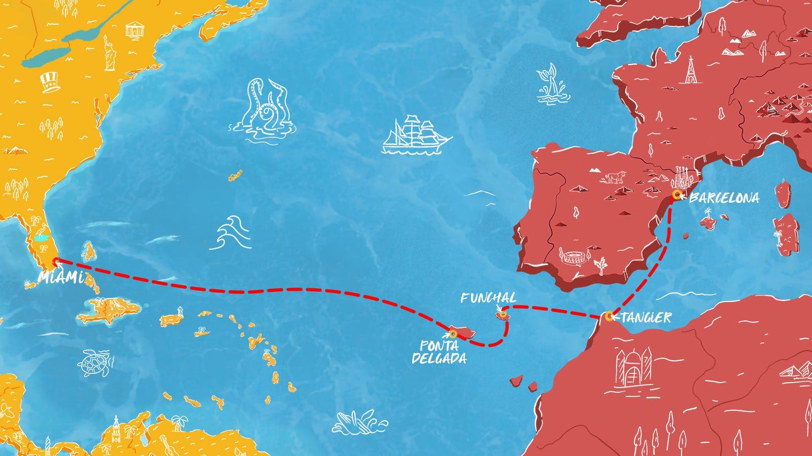 14 nights Transatlantic cruise on Valiant Lady
from 🇺🇸 Miami to 🇪🇸 Barcelona