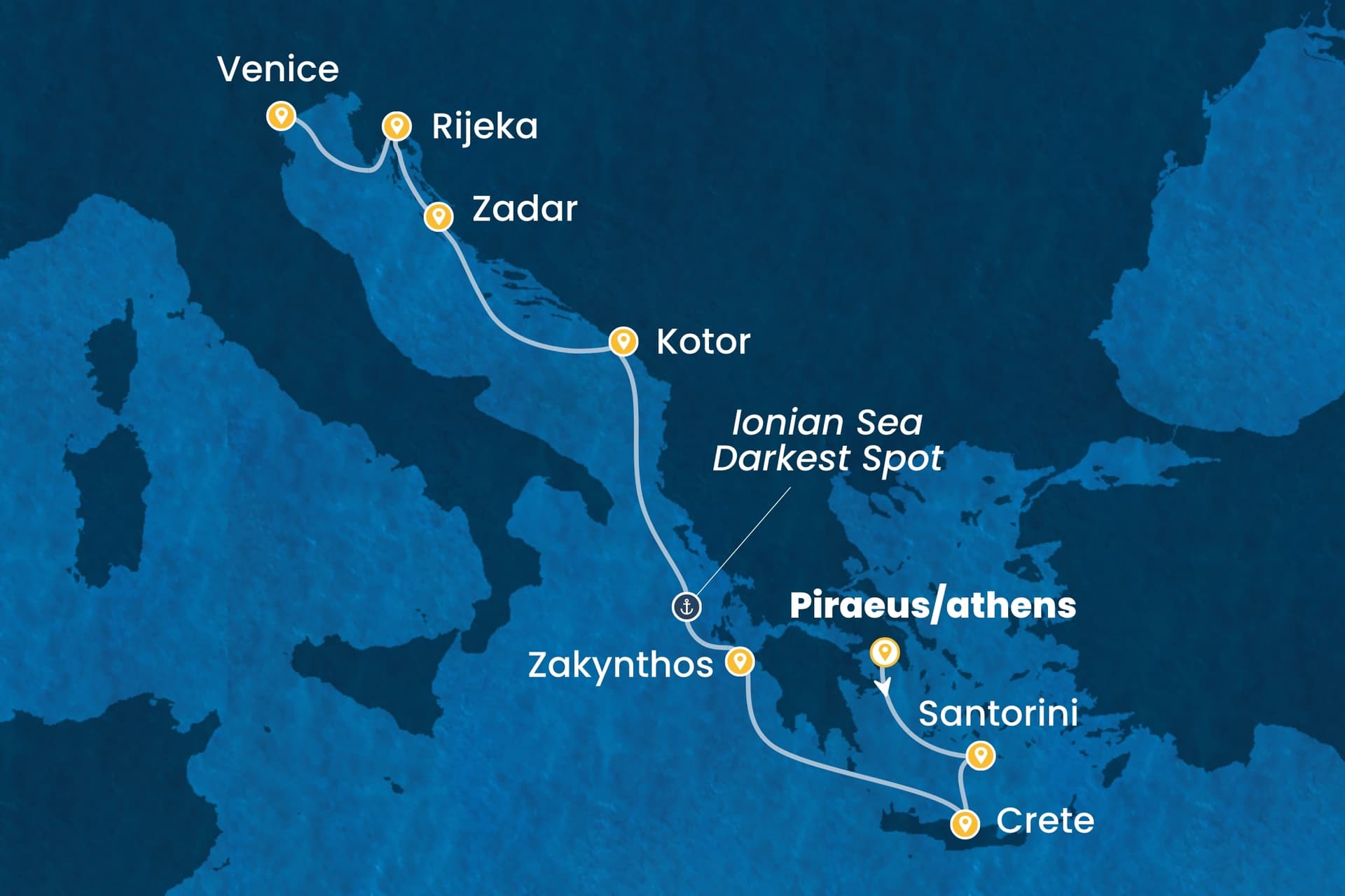 7 nights cruise on Costa Deliziosa
from ๐ฌ๐ท Piraeus to ๐ฎ๐น Marghera