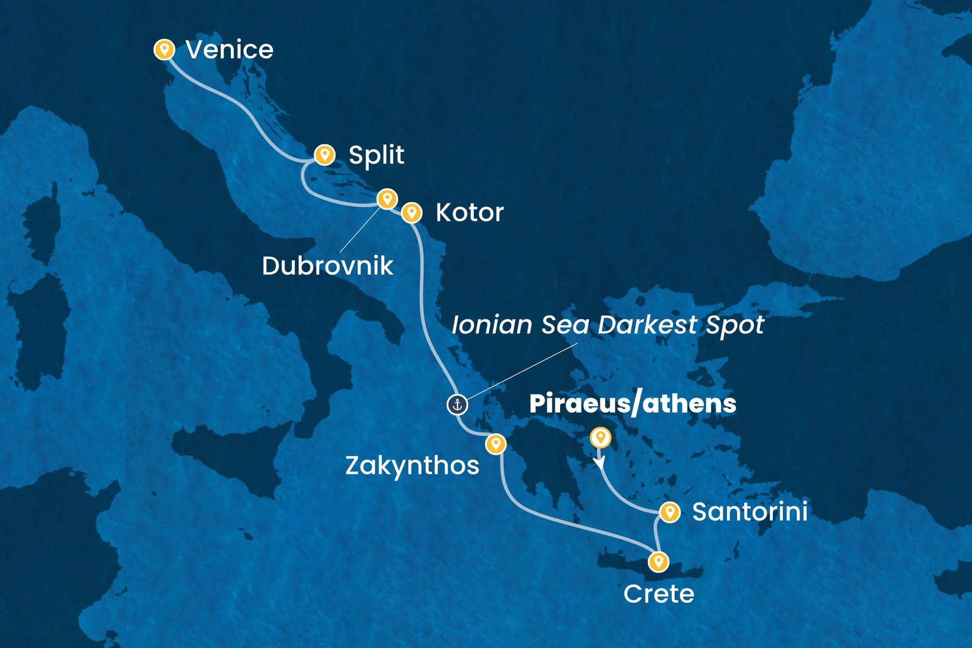 7 nights cruise on Costa Deliziosa
from ๐ฌ๐ท Piraeus to ๐ฎ๐น Marghera
