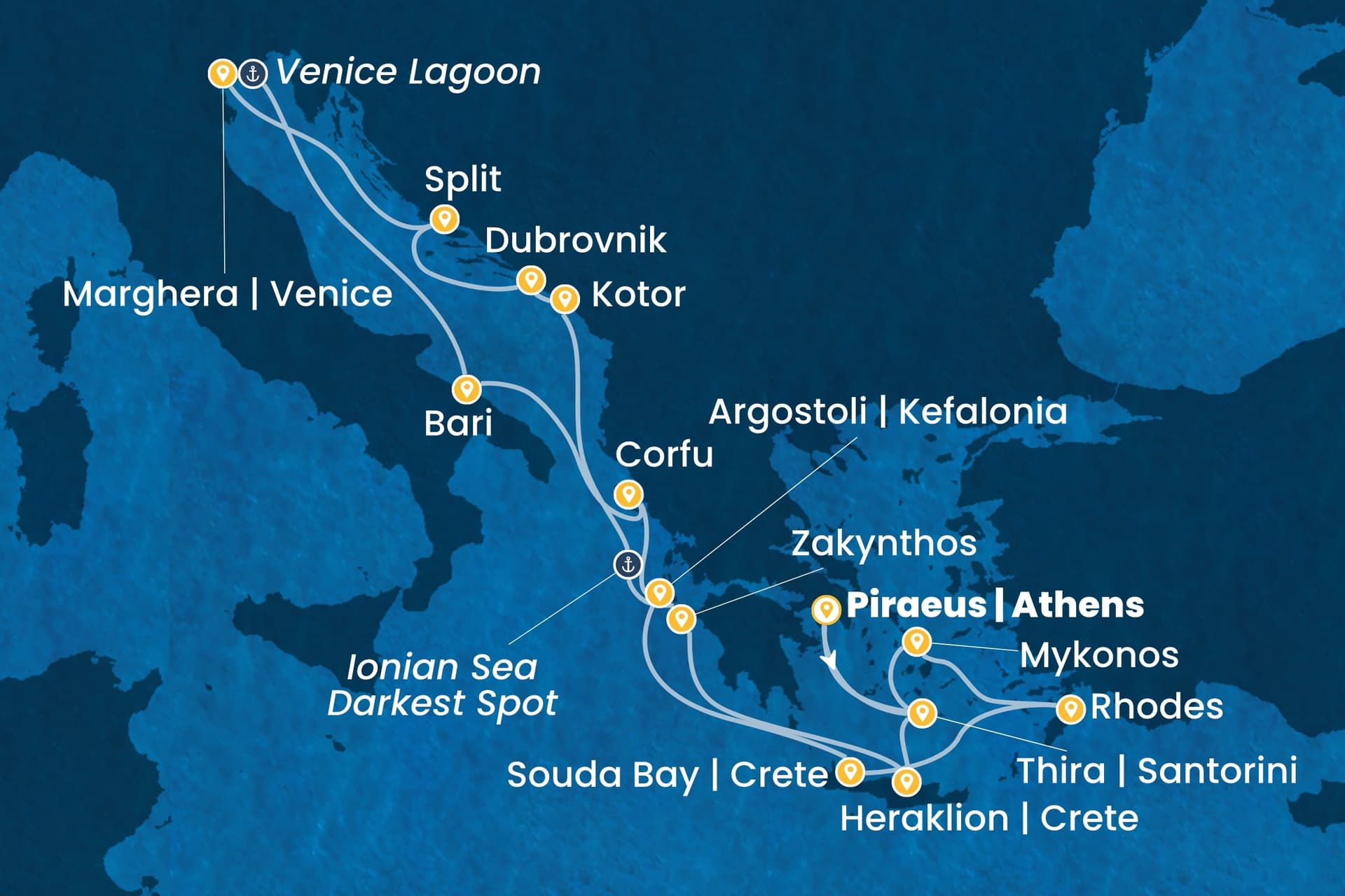 15 nights cruise on Costa Deliziosa
from ๐ฌ๐ท Piraeus