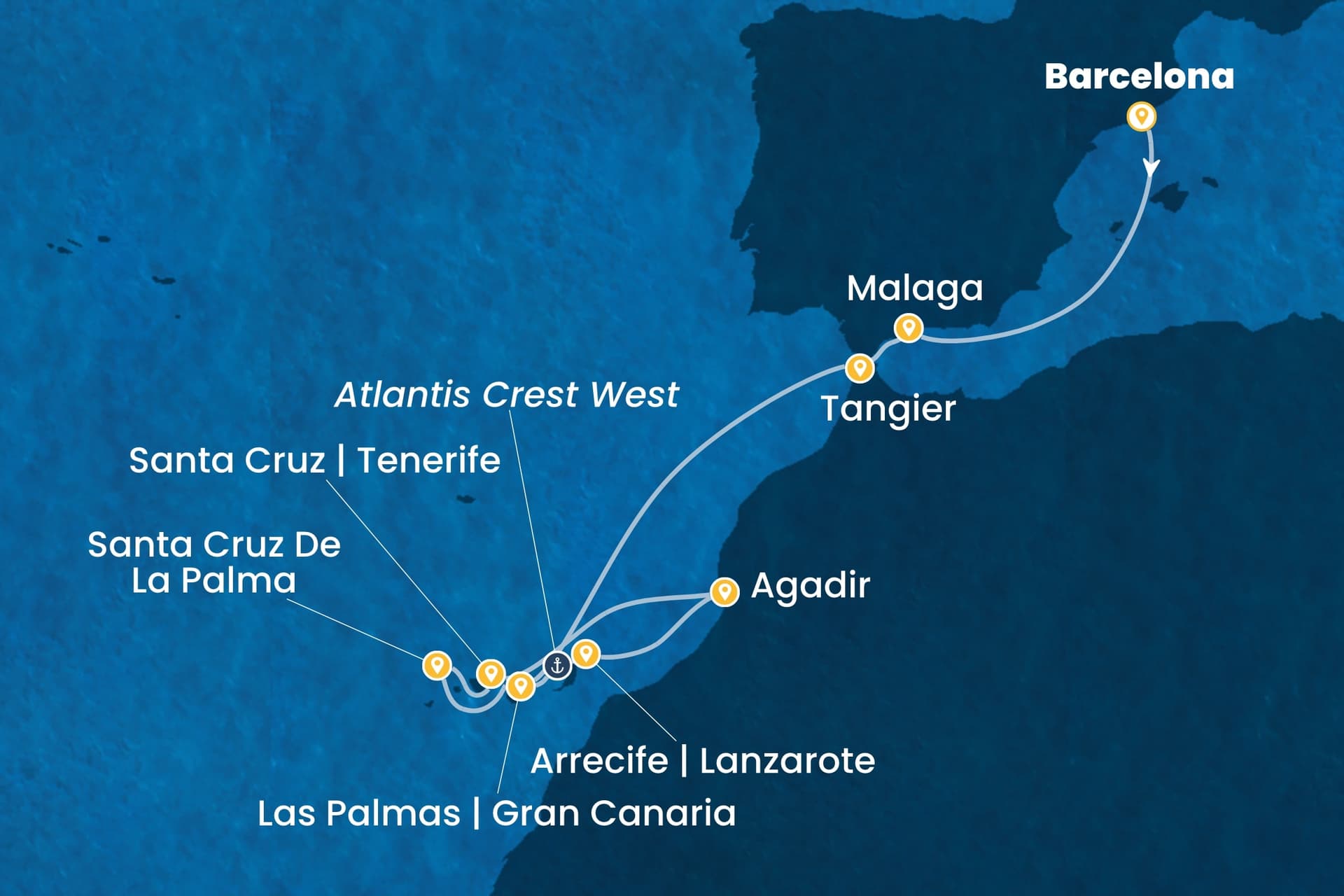 12 nights Mediterranean cruise on Costa Smeralda
from ๐ช๐ธ Barcelona to ๐ช๐ธ Las Palmas
