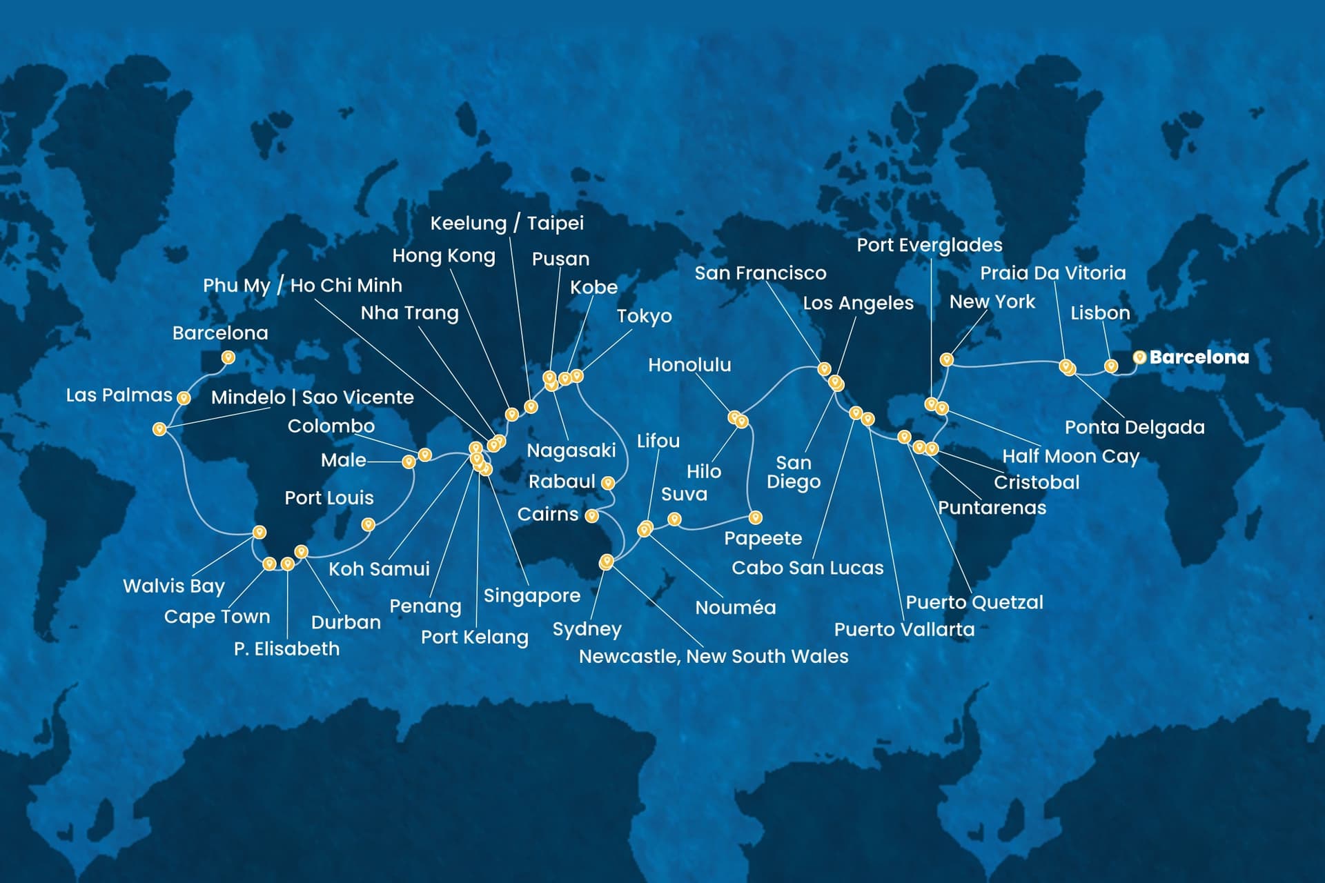 134 nights Extraordinary cruise on Costa Deliziosa
from 🇪🇸 Barcelona