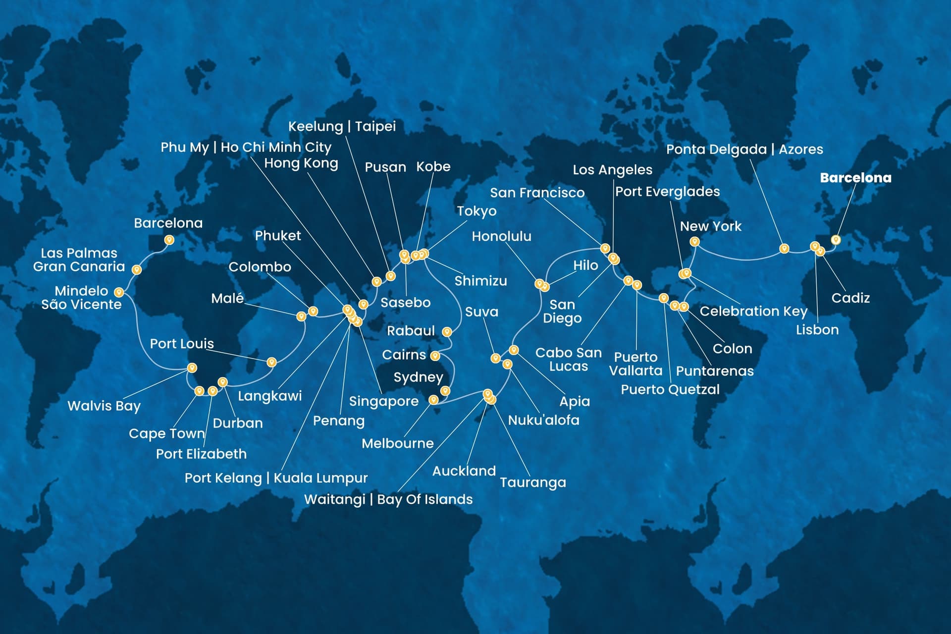 134 nights Extraordinary cruise on Costa Deliziosa
from 🇪🇸 Barcelona