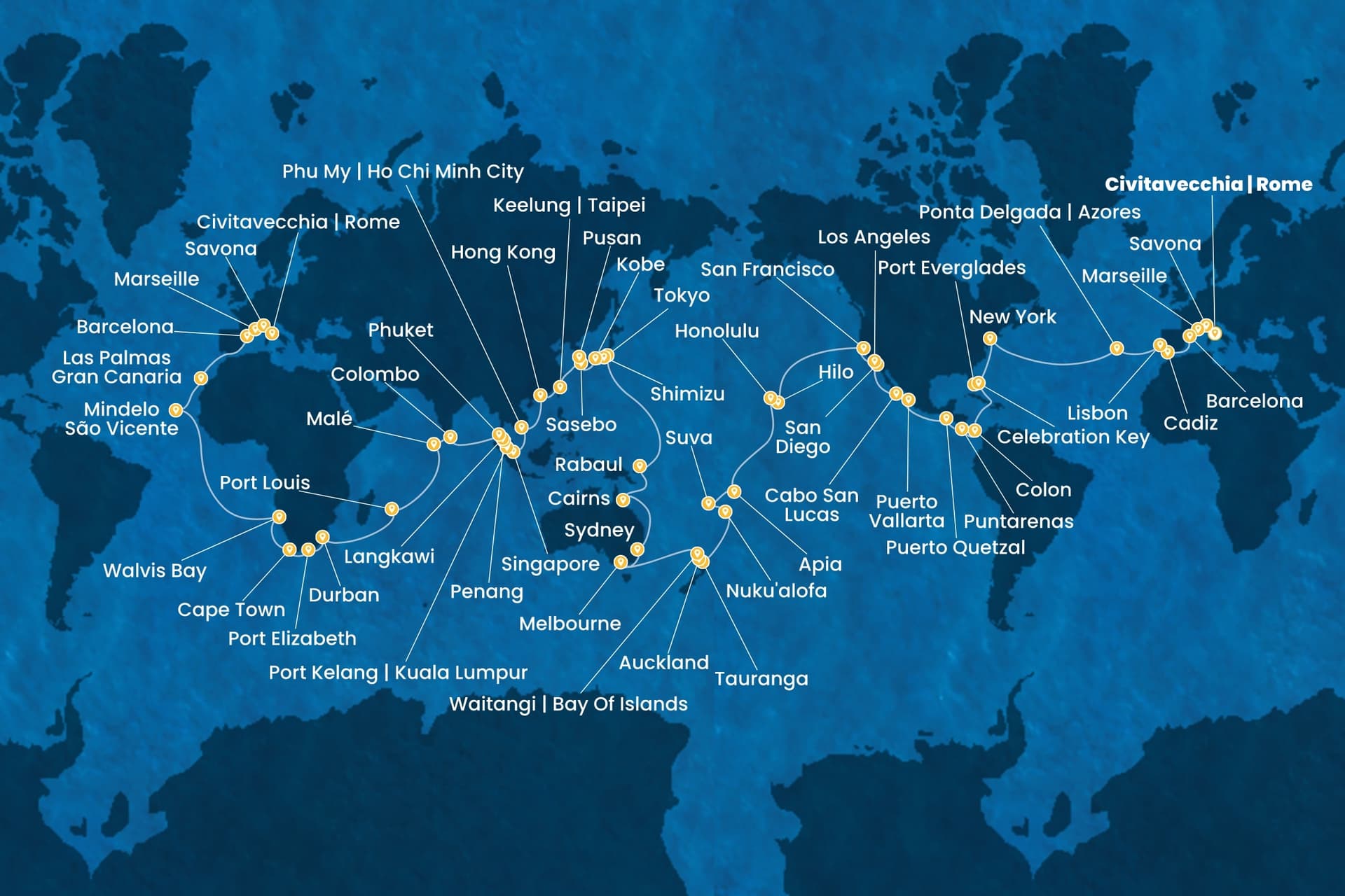 140 nights Extraordinary cruise on Costa Deliziosa
from ๐ฎ๐น Civitavecchia